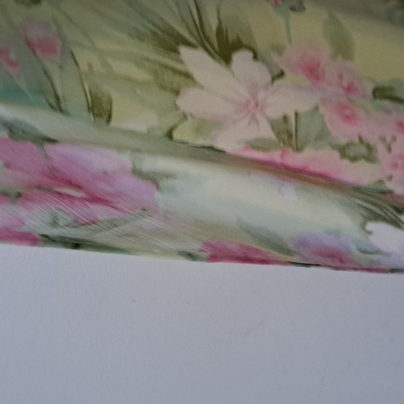 90's Sheri Martin New York Petites 14P lt green and pink leaves and flowers - Picture 5 of 7